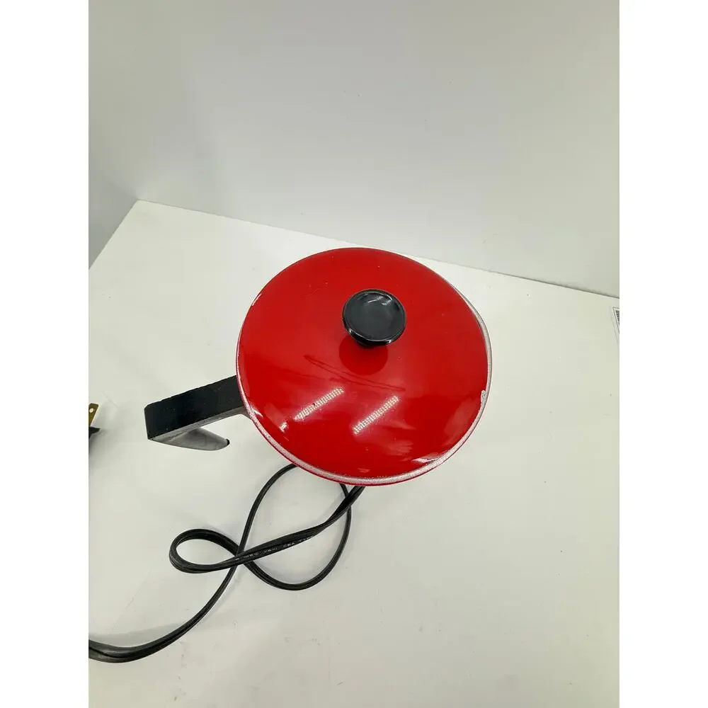 Vintage Electric Hot Pot Red Black 400W Mini Cooker Warmer Model 3C 402 Taiwan